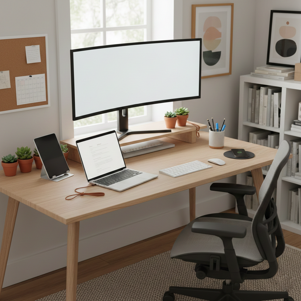 Professionally organized home workspace